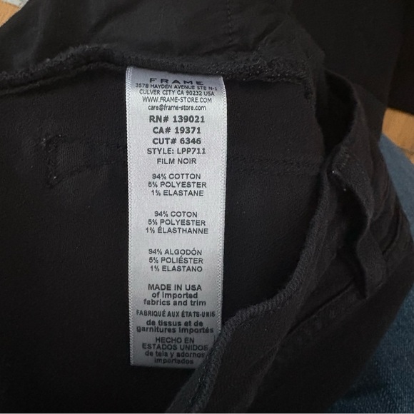 Frame Denim Le Palazzo Wide Leg Black Jeans Size 4 - Picture 6 of 7